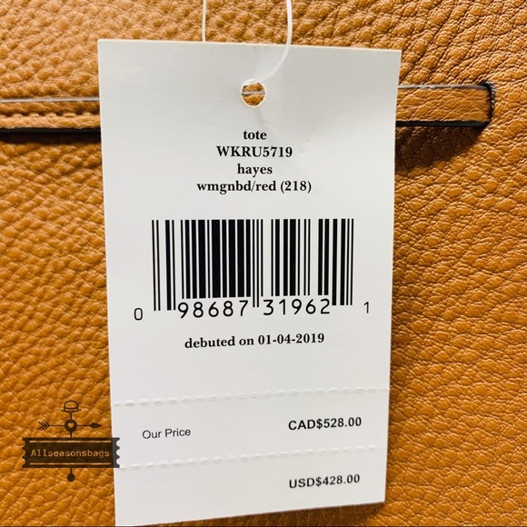 🔽Kate spade hayes tote wristlet Wallet ginger set - Picture 6 of 8